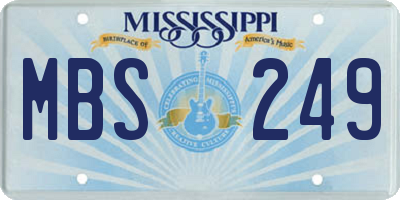 MS license plate MBS249