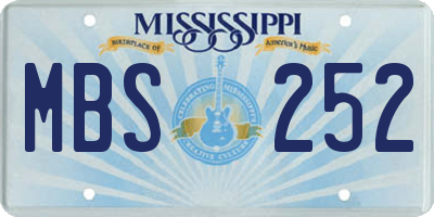 MS license plate MBS252
