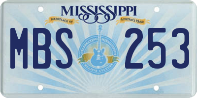 MS license plate MBS253