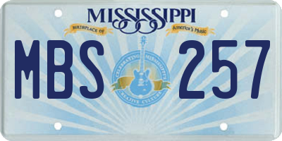 MS license plate MBS257