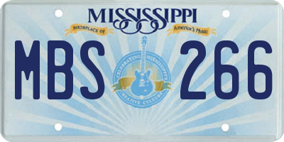MS license plate MBS266