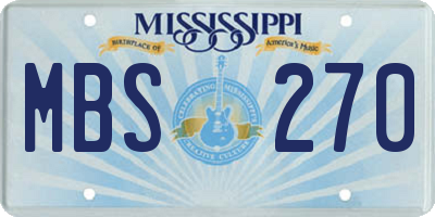 MS license plate MBS270