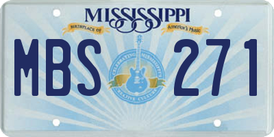 MS license plate MBS271