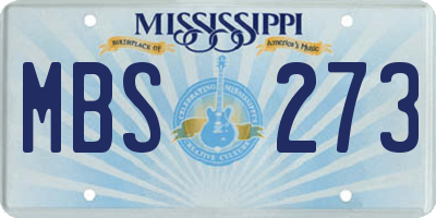 MS license plate MBS273