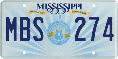 MS license plate MBS274