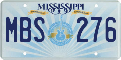 MS license plate MBS276