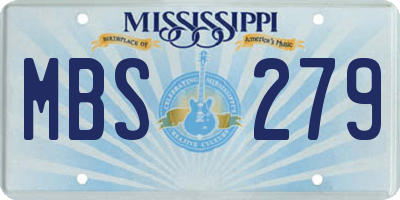 MS license plate MBS279