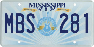MS license plate MBS281