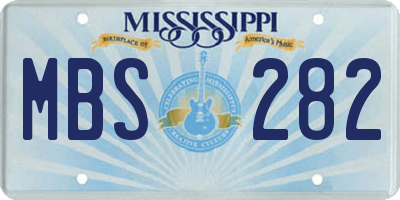 MS license plate MBS282