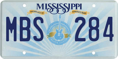 MS license plate MBS284