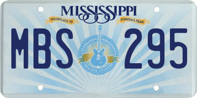MS license plate MBS295
