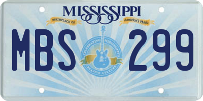 MS license plate MBS299