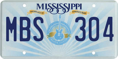 MS license plate MBS304