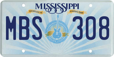 MS license plate MBS308