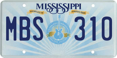 MS license plate MBS310