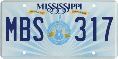 MS license plate MBS317
