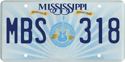 MS license plate MBS318