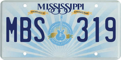 MS license plate MBS319