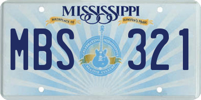 MS license plate MBS321