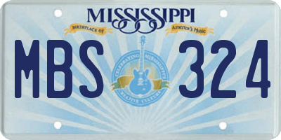 MS license plate MBS324