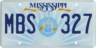 MS license plate MBS327