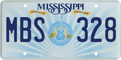 MS license plate MBS328