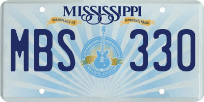 MS license plate MBS330