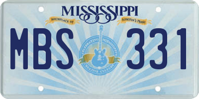 MS license plate MBS331