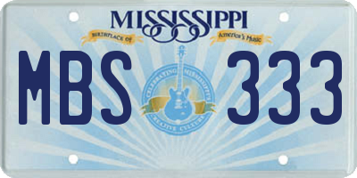 MS license plate MBS333