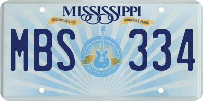 MS license plate MBS334