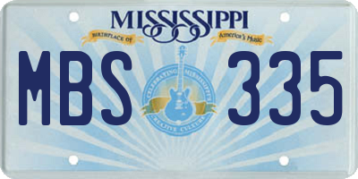 MS license plate MBS335