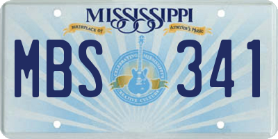 MS license plate MBS341