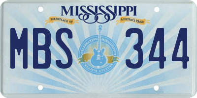 MS license plate MBS344