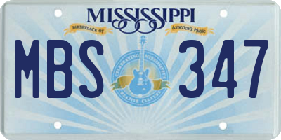 MS license plate MBS347