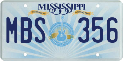 MS license plate MBS356