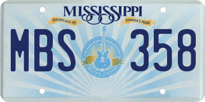 MS license plate MBS358