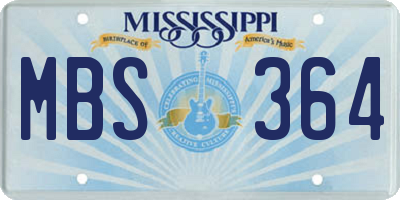 MS license plate MBS364