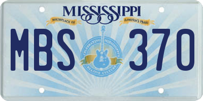 MS license plate MBS370
