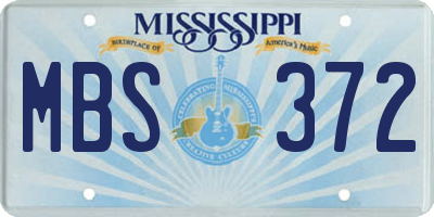 MS license plate MBS372