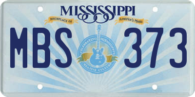 MS license plate MBS373
