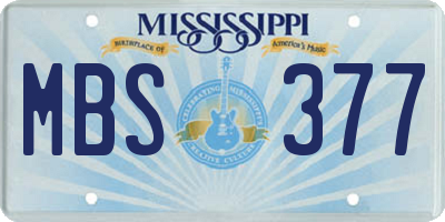 MS license plate MBS377