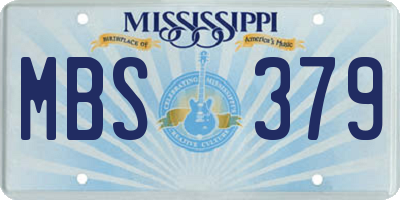 MS license plate MBS379
