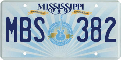 MS license plate MBS382