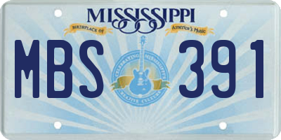 MS license plate MBS391