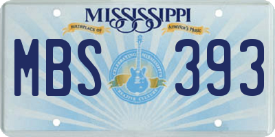 MS license plate MBS393