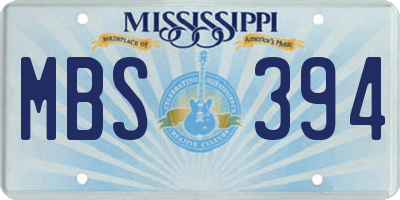 MS license plate MBS394