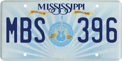 MS license plate MBS396