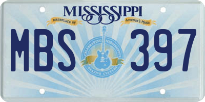 MS license plate MBS397