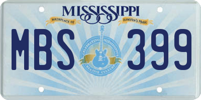 MS license plate MBS399