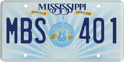MS license plate MBS401